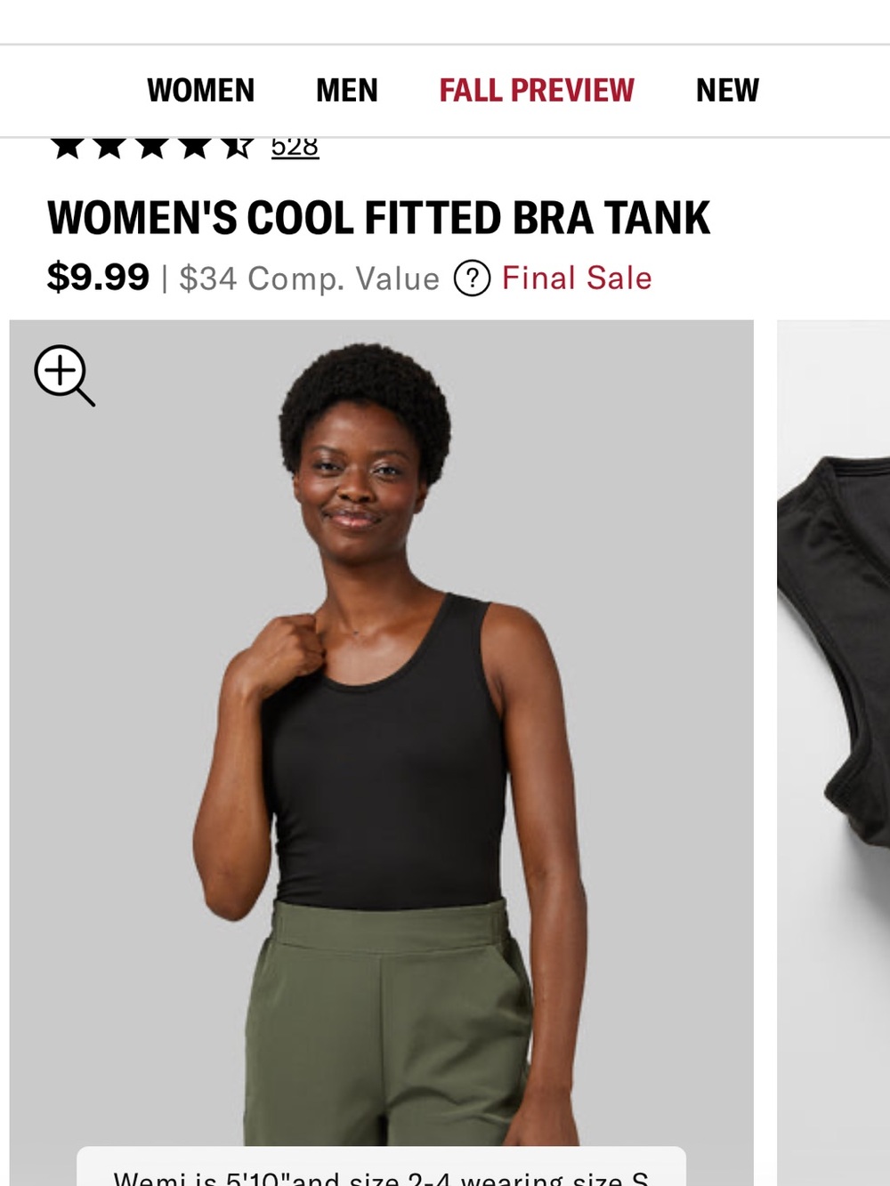2/$7 Women's Cool Fitted Bra Tank - Black